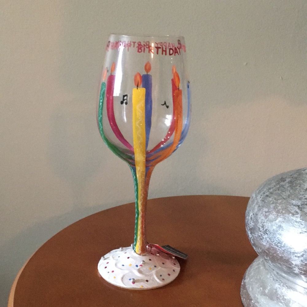 Happy Birthday wine glass